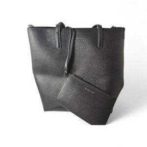 Michael Kors Black Leather Tote with Pouch